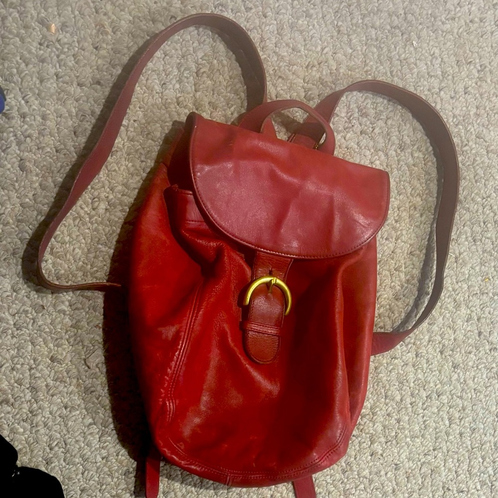 Vintage- Coach Red 
leather backpack